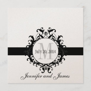 Gold Black Monogram sparen de datum bruiloft Save The Date