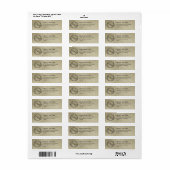 Gold, Black Monogram Weduwingadres Etiket (Full Sheet)