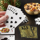 Gold Black Monogrammed  Luxury, gepersonaliseerd Pokerkaarten (Insitu)
