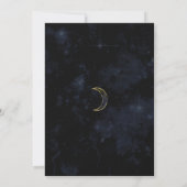 Gold Black Moon Celestial Night Starry Wedding Kaart (Achterkant)