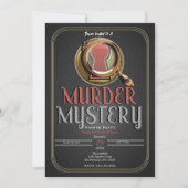 Gold & Black Murder Mystery Game Verjaardagsfeestj Kaart (Voorkant)