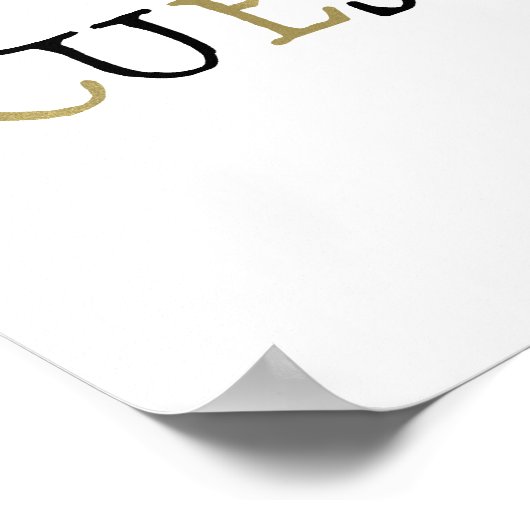 Gold Black Mustache Poster (Hoek)