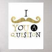 Gold Black Mustache Poster (Voorkant)
