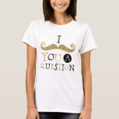 Gold Black Mustache T-shirt (Voorkant)