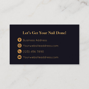 Gold Black Nail Tech Visitekaartje