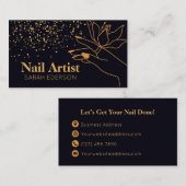 Gold Black Nail Tech Visitekaartje (Voorkant / Achterkant)