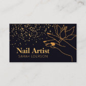 Gold Black Nail Tech Visitekaartje (Voorkant)