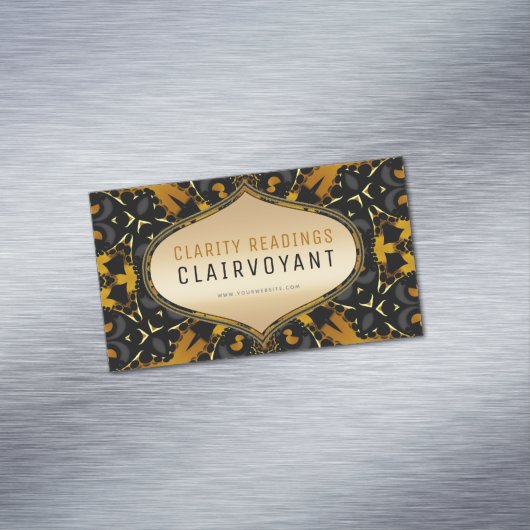 Gold Black New age Geometry Clairvoyant Readings Magnetisch Visitekaartje (Voorbeeld)
