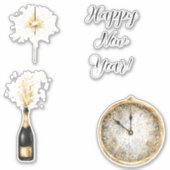 Gold Black New Year's Eve Day Celebration Sticker (Voorkant)