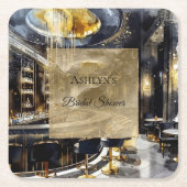 Gold Black Night Club Party Vrijgezellenfeest Kartonnen Onderzetters (Voorkant)