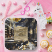 Gold Black Night Club Party Vrijgezellenfeest Papieren Bordje (Feest)