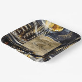 Gold Black Night Club Party Vrijgezellenfeest Papieren Bordje (Gebogen)