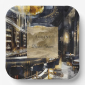 Gold Black Night Club Party Vrijgezellenfeest Papieren Bordje (Voorkant)