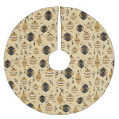 Gold Black Noordse kerstboombollen op gouden schaa Kerstboom Rok (Voorkant)