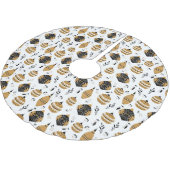 Gold Black Nordic kerstboomlamp Pattern Kerstboom Rok (Gekanteld)