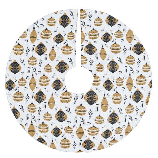 Gold Black Nordic kerstboomlamp Pattern Kerstboom Rok (Voorkant)