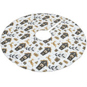 Gold Black Nordic Reindeed House Kerstmis  Kerstboom Rok (Gekanteld)