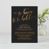 Gold Black om post-Wedding te hebben en te houden Kaart (Staand voorkant)