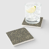 Gold Black Ombre Leopard Print Stenen Onderzetter (Zijkant)