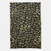 Gold Black Ombre Leopard Print Theedoek (Verticaal)