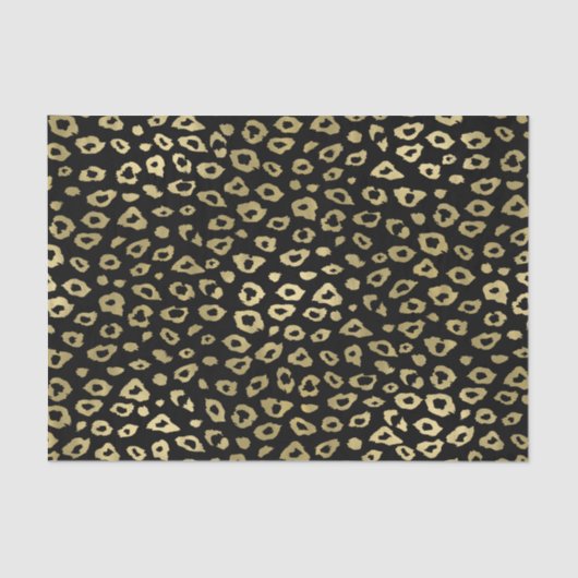 Gold Black Ombre Leopard Print Tissuepapier (Voorkant)
