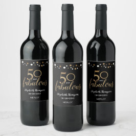 Gold black - op maat 50 en Fabulous Wine - naam Wijn Etiket