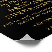 Gold & Black Open Bar voor bruiloft Poster (Hoek)