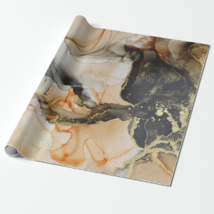 Gold Black Oranje Abstract Cadeaupapier