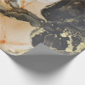 Gold Black Oranje Abstract Cadeaupapier (Hoek)
