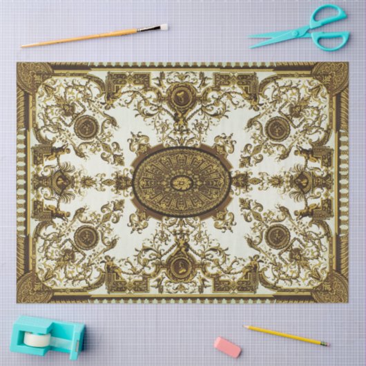 Gold & Black Ornamental Decoupage Paper Tissuepapier (Craft)