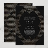 Gold Black Oval Geometric Simple Modern Gatsby Kaart (Voorkant / Achterkant)