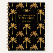 Gold Black Palm Trees Beach House Guestbook Notitieboek (Voorkant)