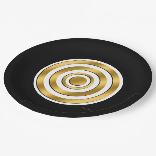 Gold Black Paper Bowls Papieren Bordje (Gekanteld)