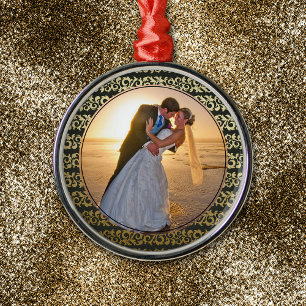 Gold Black Pattern Lijst Fotosjabloon Metalen Ornament