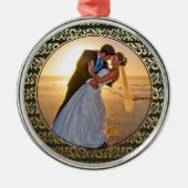 Gold Black Pattern Lijst Fotosjabloon Metalen Ornament (Voorkant)