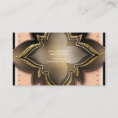 Gold Black & Peach Exotic Chic Flower Elegant Glam Visitekaartje (Achterkant)