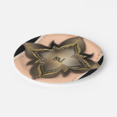Gold Black & Peach Exotic Chic Flower-partij (aang Papieren Bordje (Gekanteld)