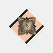 Gold Black & Peach Exotic Chic Flower Party Servetten (Hoek)