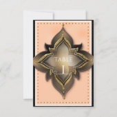 Gold Black & Peach Exotic Chic-partijnummer Kaart (Voorkant)