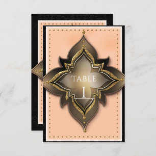 Gold Black & Peach Exotic Chic-partijnummer Kaart