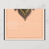 Gold Black & Peach Exotic Flower Save the Date Aankondigingskaart (Achterkant)