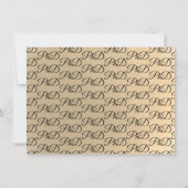 Gold Black PhD Graduation Party Kaart (Achterkant)