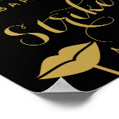 Gold & Black Photo Booth party of bruiloft sign Poster (Hoek)