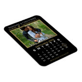 Gold & Black Photo Calendar Save Our Date Wedding Magneet (Rechterzijde)