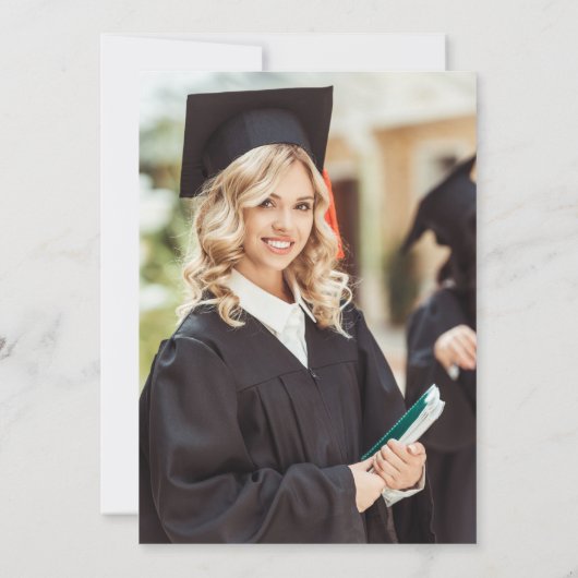 Gold Black Photo Graduation Party Class of 2023 Kaart (Achterkant)