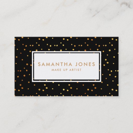 Gold Black Polka Dot maakt artistieke Visitekaartj Visitekaartje (Voorkant)