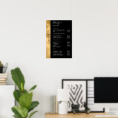 Gold Black Pricelist Salon Poster (Thuiskantoor)