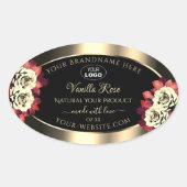 Gold Black Product Labels Rode Cream-Rozen toevoeg (Voorkant)
