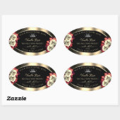 Gold Black Product Labels Rode Cream-Rozen toevoeg (Vel)