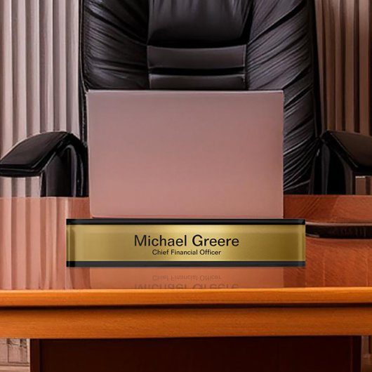 Gold Black Professional Kantoor Naambordje